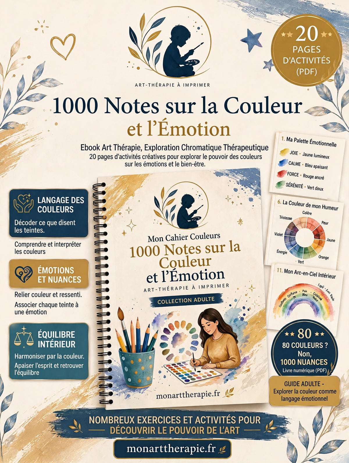 1000 Notes sur la Couleur et l'Émotion – Ebook Art Thérapie, Exploration Chromatique Thérapeutique