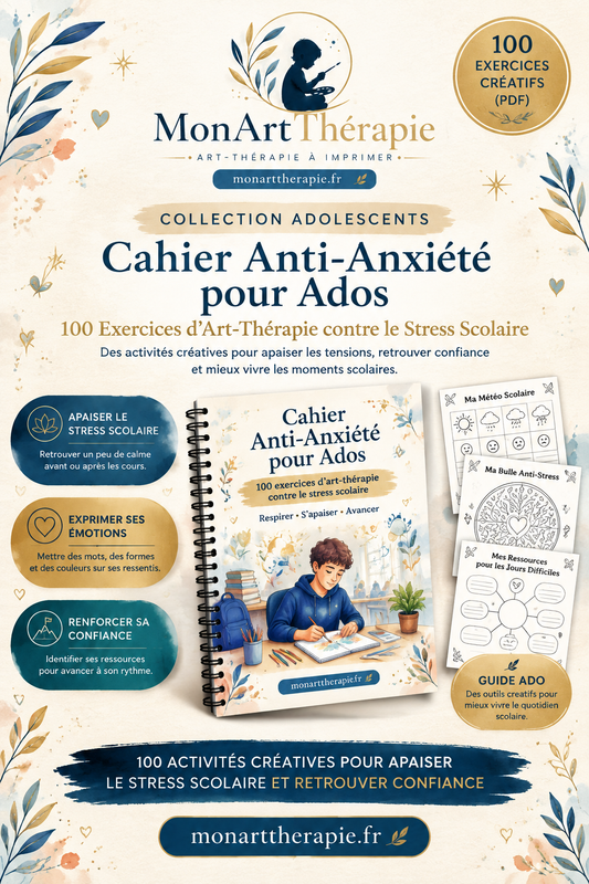 Cahier Anti-Anxiété pour Ados – 100 Exercices d'Art Thérapie