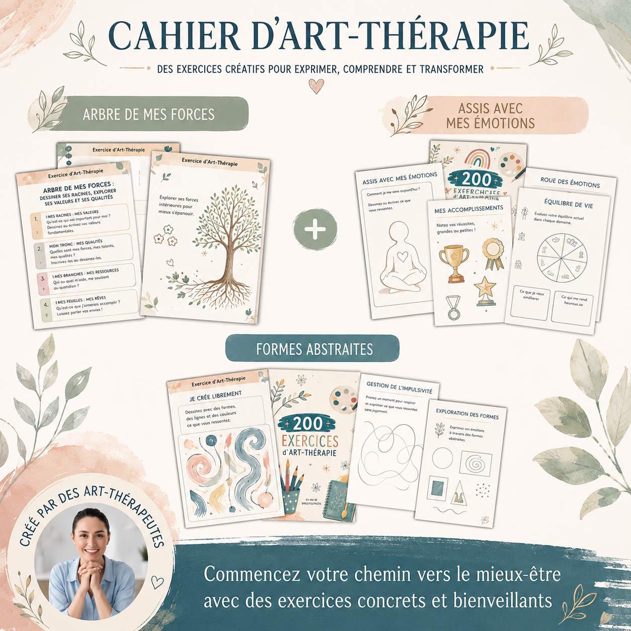 200 Art Therapy Exercise Worksheets