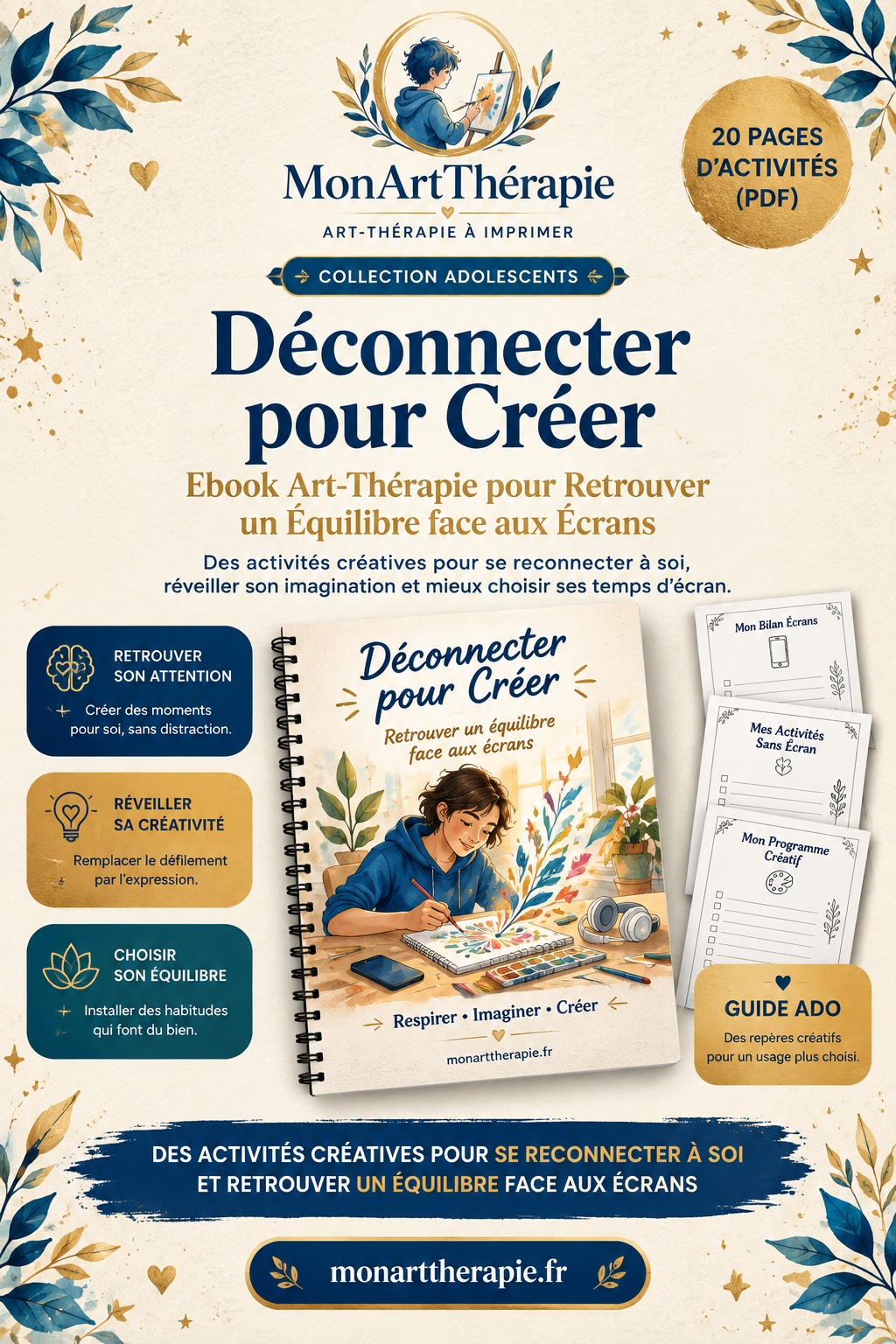 Déconnecter pour Créer – Ebook Art Thérapie contre l'Addiction aux Écrans