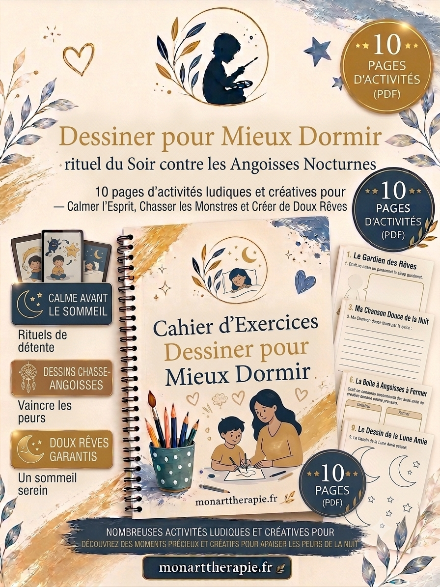 Zeichnen für besseren Schlaf – E-Book Kunsttherapie, Abendritual gegen nächtliche Ängste