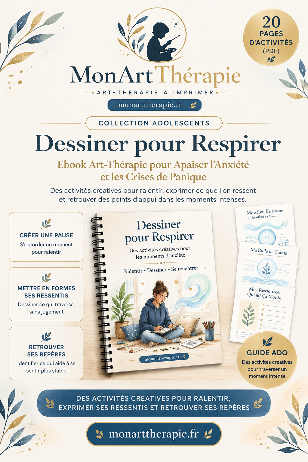 Dessiner pour Respirer – Ebook Art Thérapie pour Apaiser l'Anxiété et les Crises de Panique
