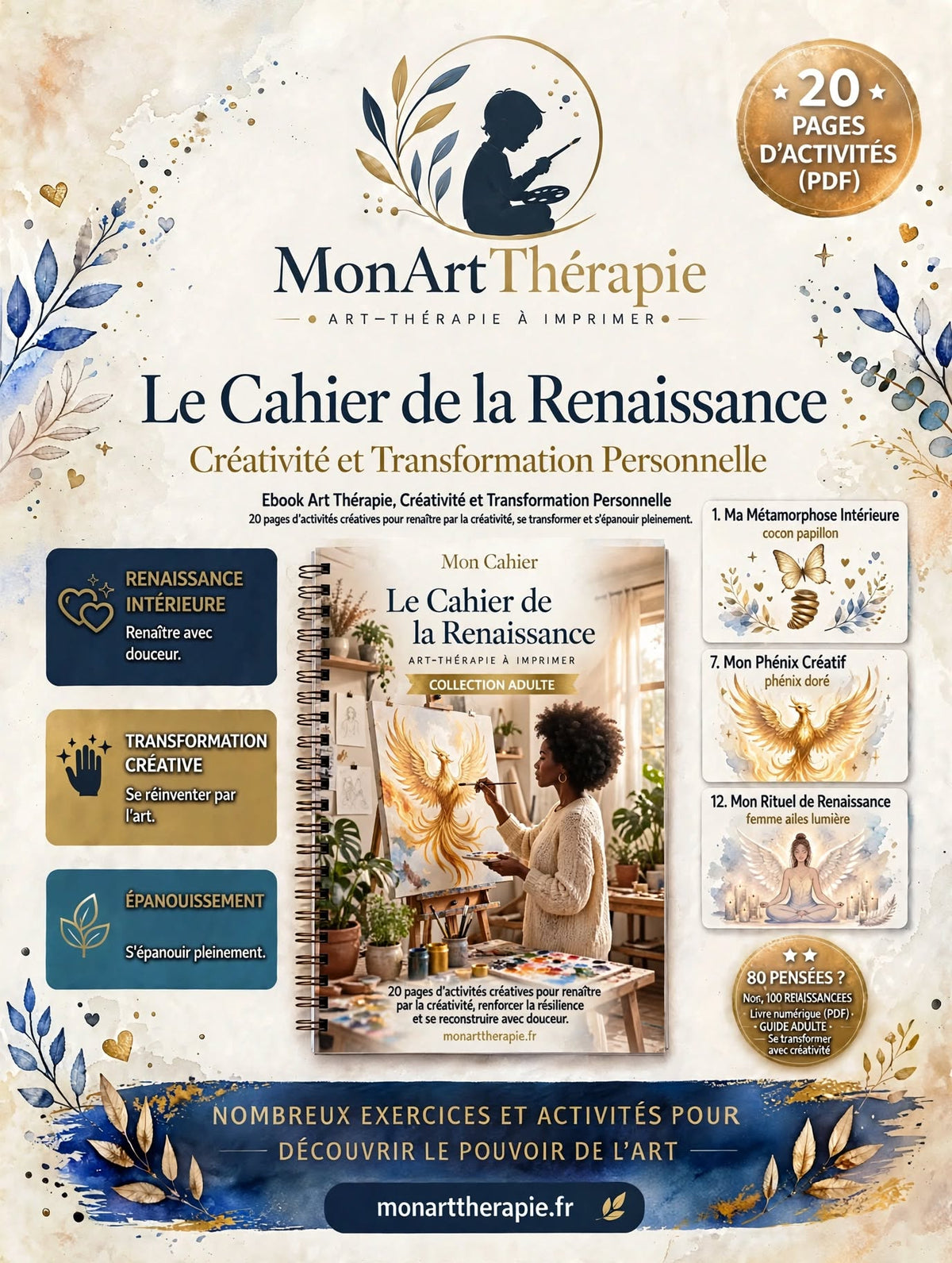 Le Cahier de la Renaissance – Ebook Art Thérapie, Créativité et Transformation Personnelle