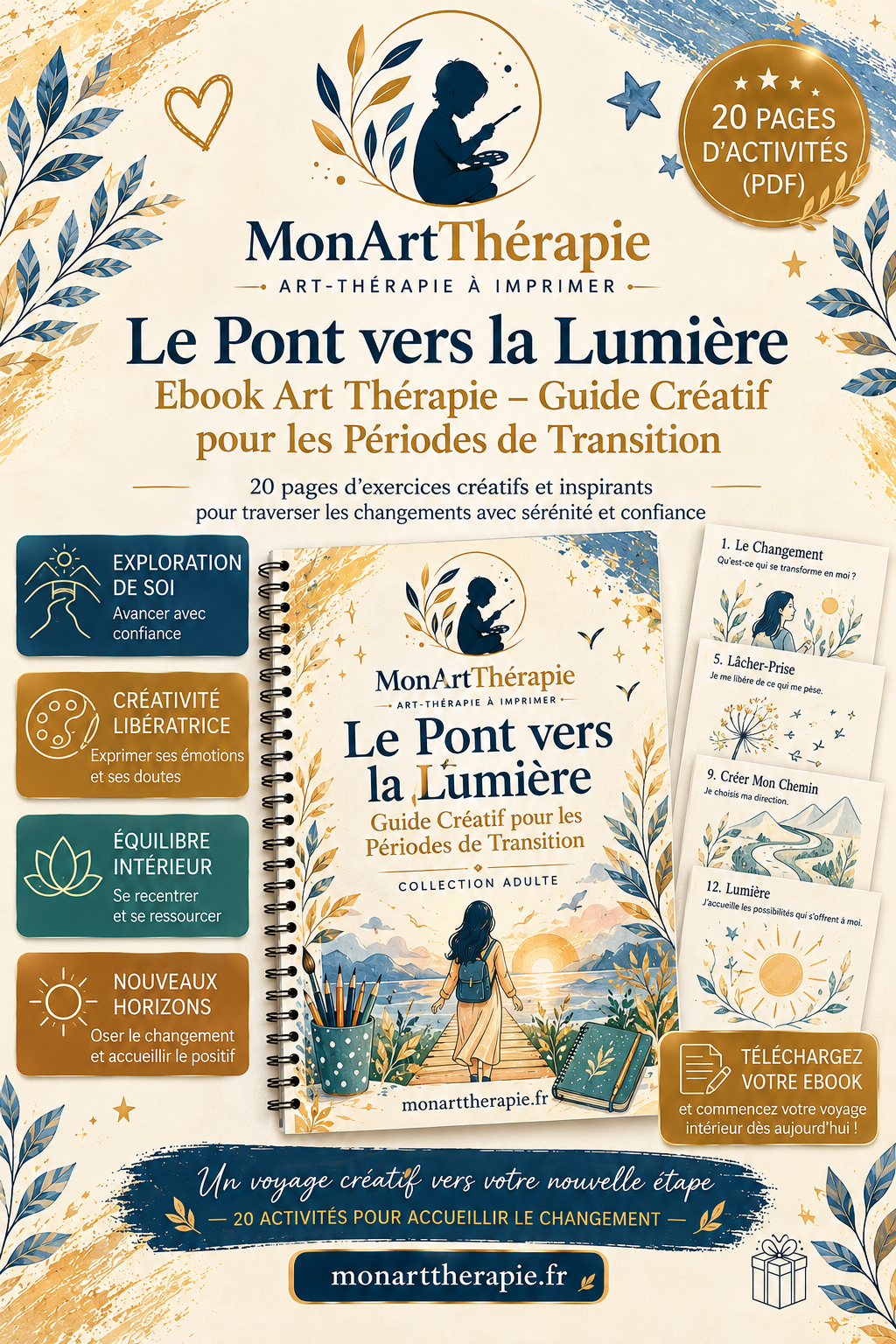 Le Pont vers la Lumière – Ebook Art Thérapie, Guide Créatif pour les Périodes de Transition