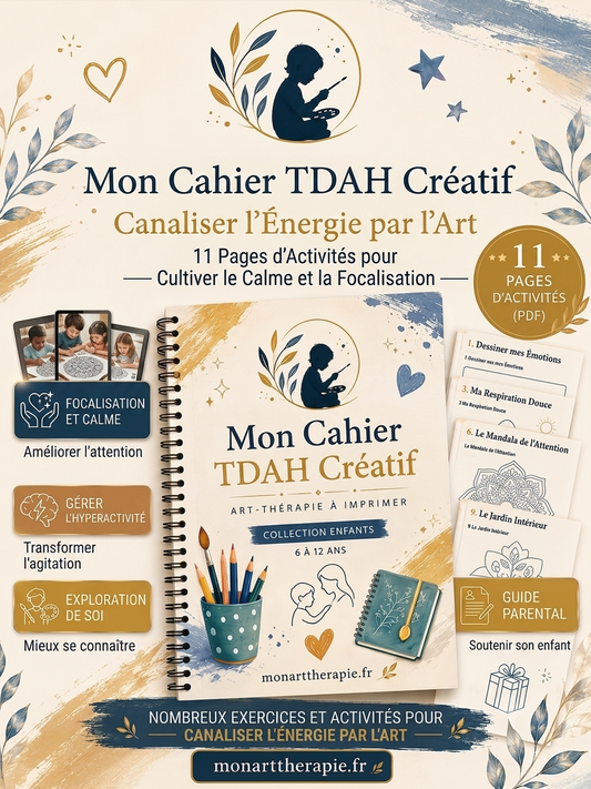 Mon Cahier TDAH Créatif – Ebook Art Thérapie pour Canaliser l'Énergie par l'Art