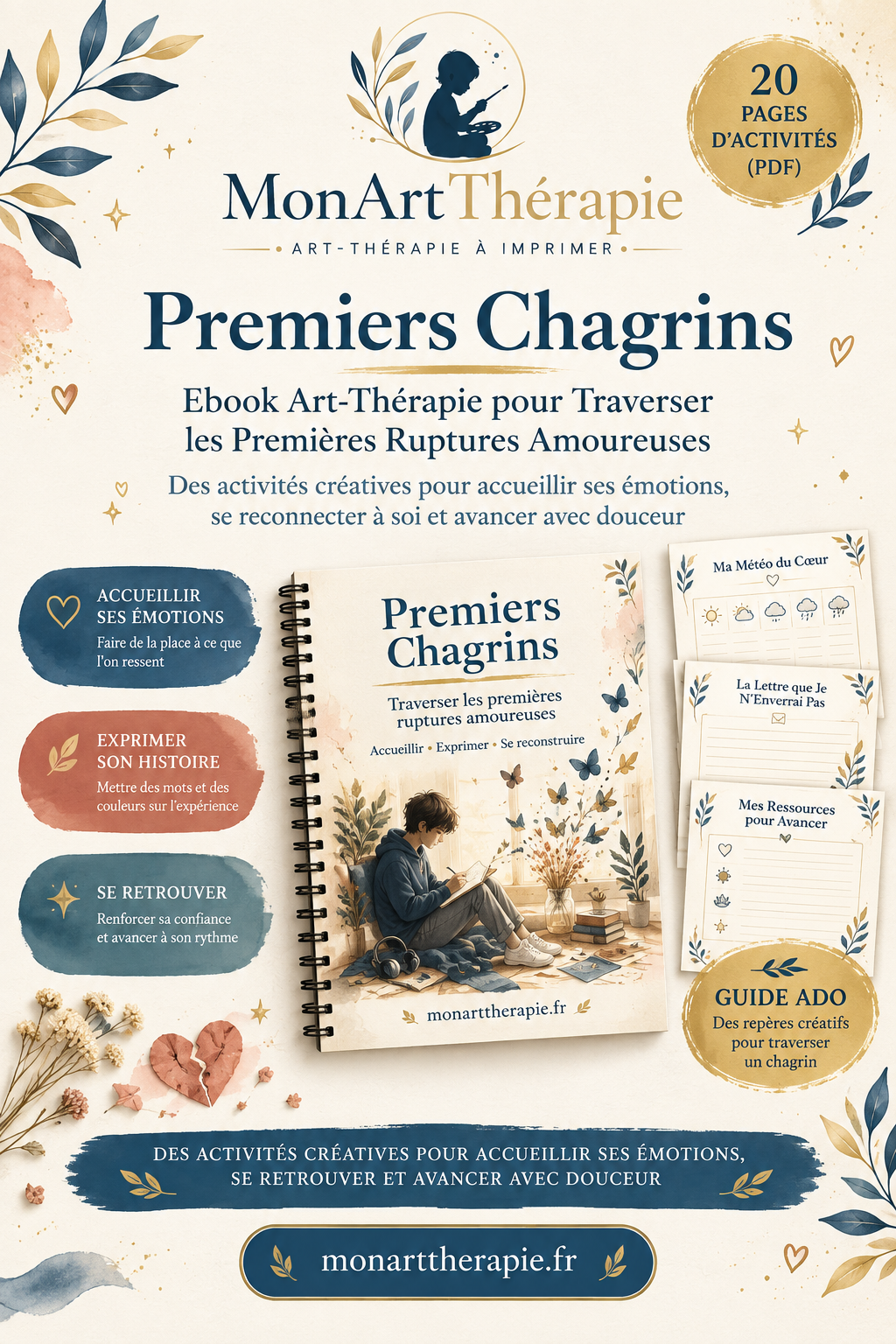 Premiers Chagrins – Ebook Art Thérapie pour Traverser les Premières Ruptures Amoureuses