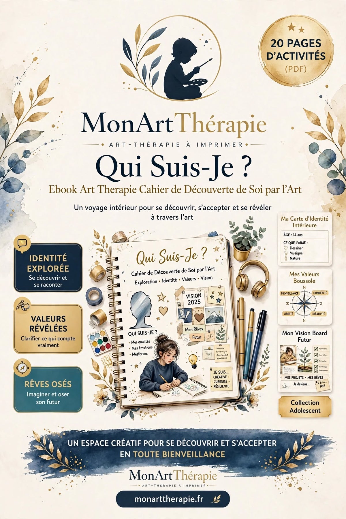 Qui Suis-Je ? – Ebook Art Thérapie, Cahier de Découverte de Soi par l'Art