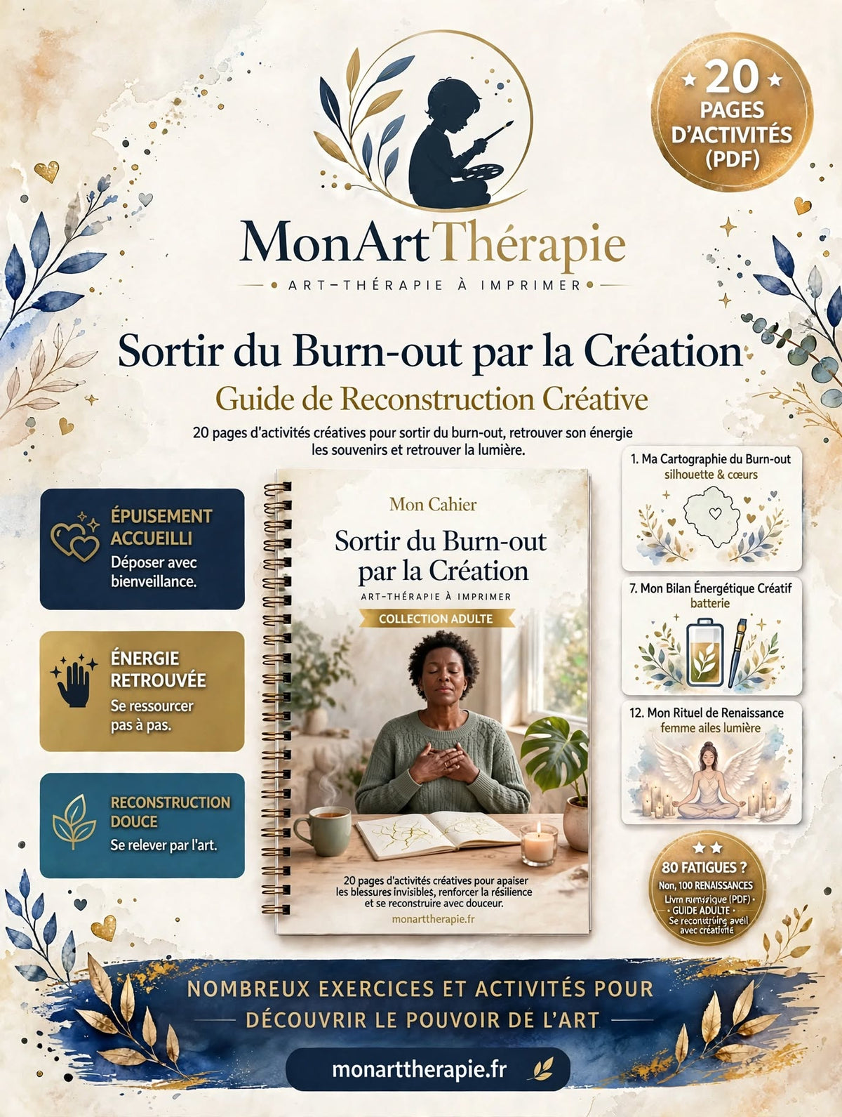 Sortir du Burn-out par la Création – Ebook Art Thérapie, Guide de Reconstruction Créative
